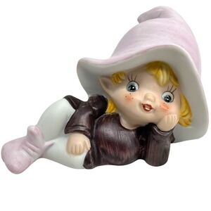 Homco Pixie Elf Fairy Shelf Sitter #5213 Taiwan Vintage Figurine